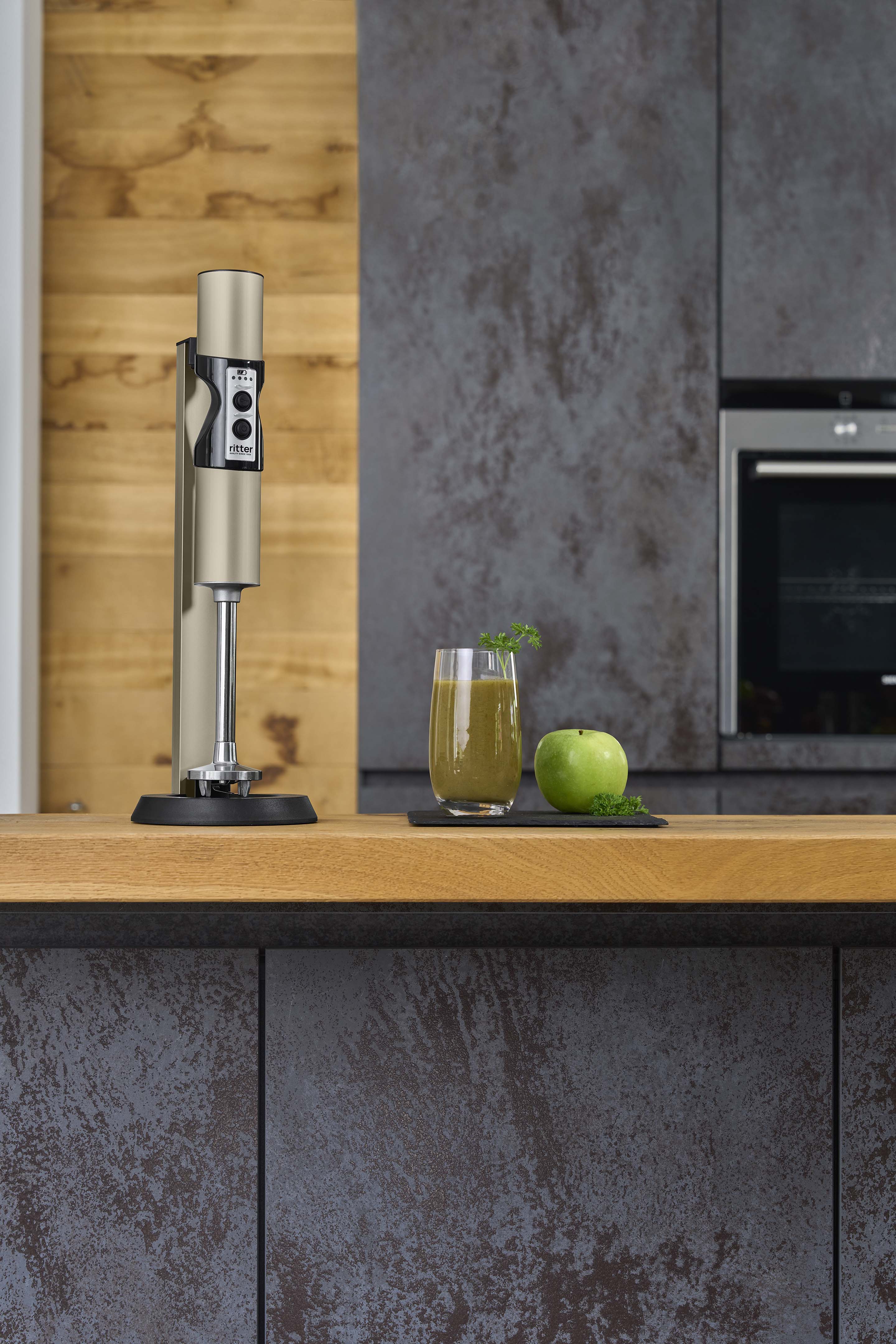 Electric hand blender in a modern kitchen