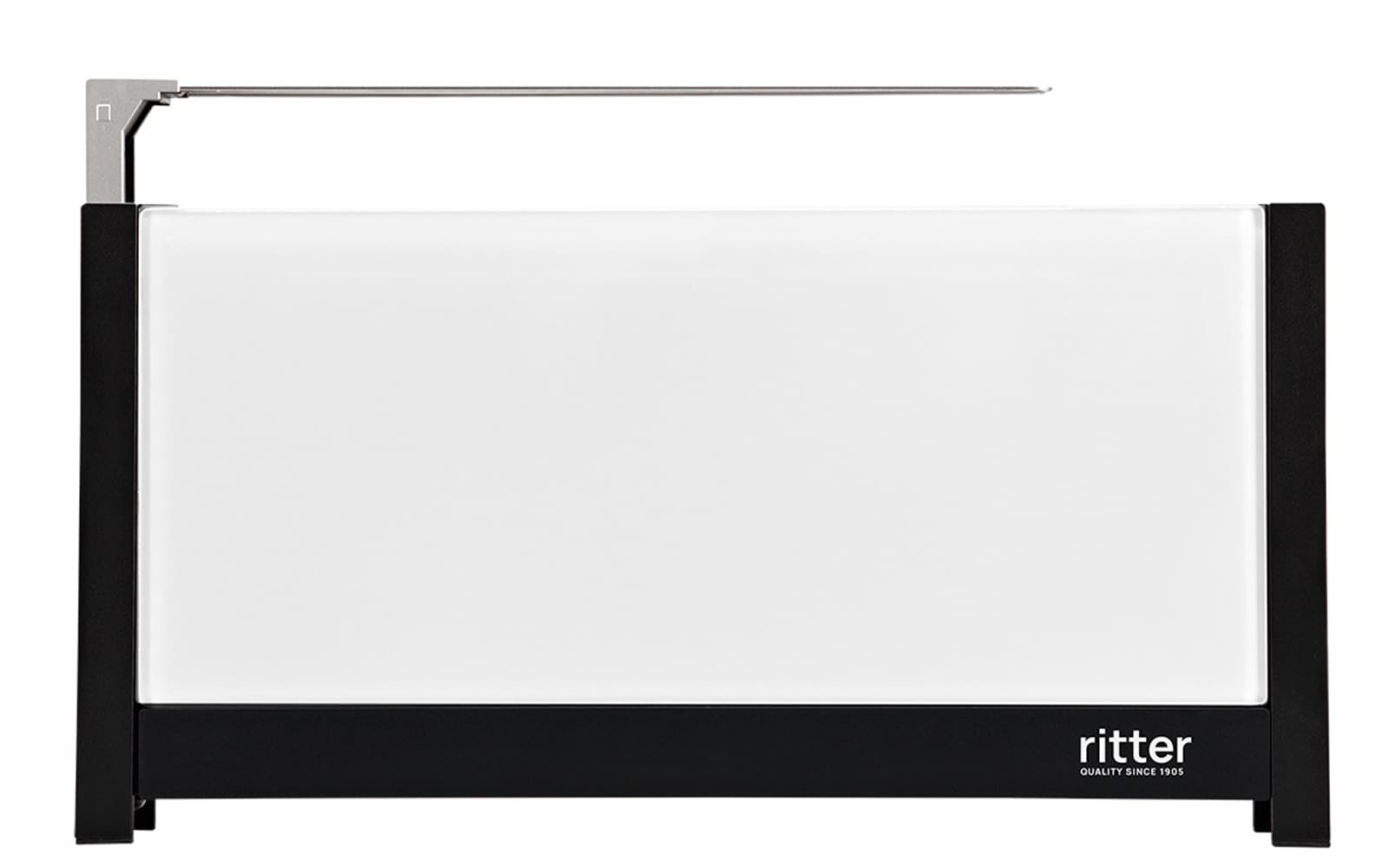 A picture of a white toaster.