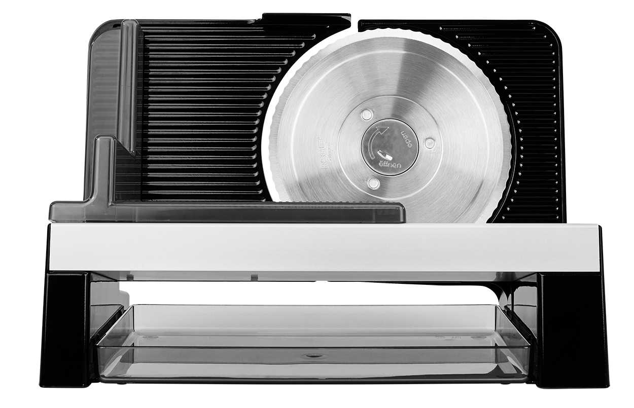 Elektrischer Allesschneider in Schwarz, Rückansicht