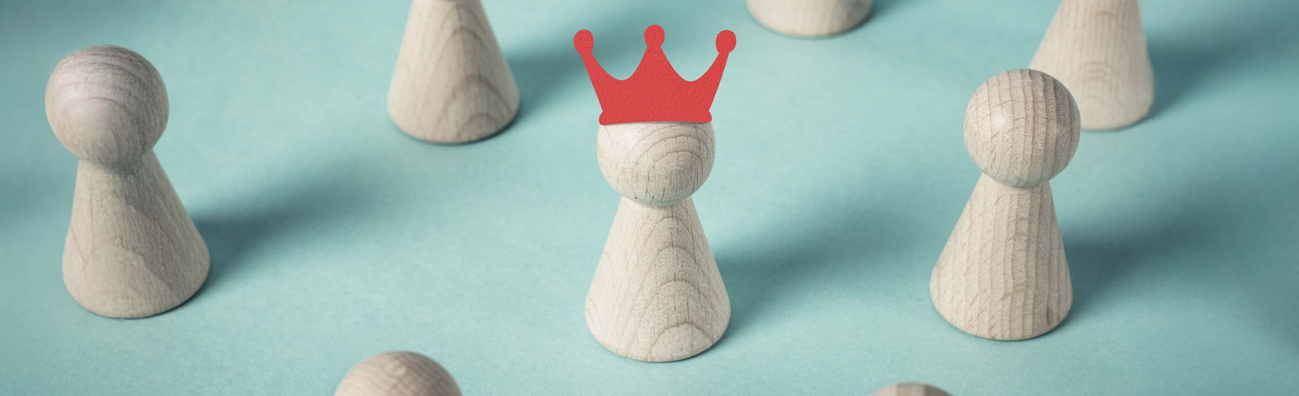 Wooden cone on a blue background