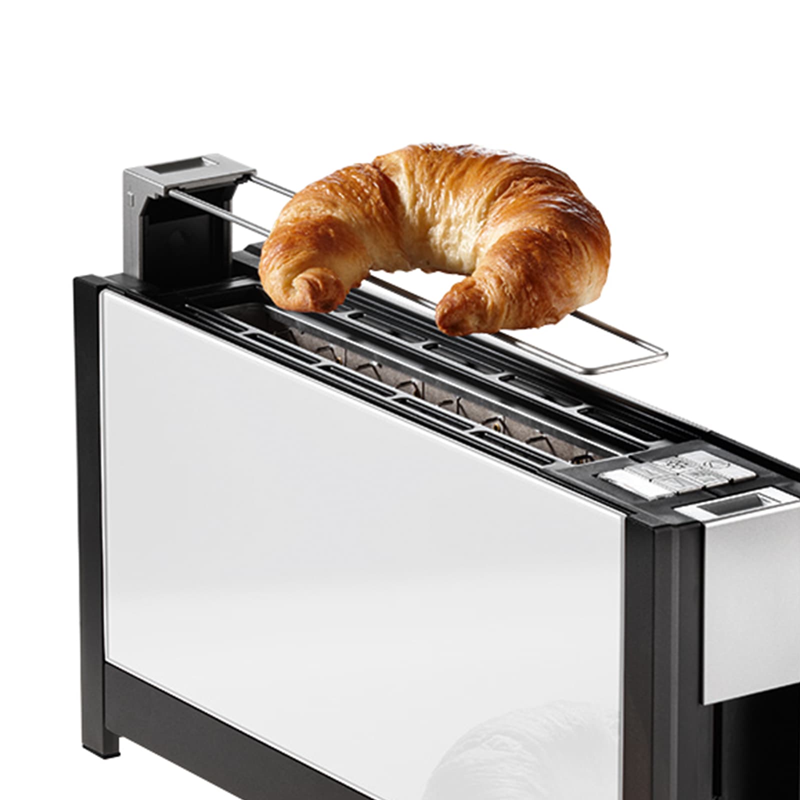 Toaster - Slim long-slot toaster with glass or aluminium front